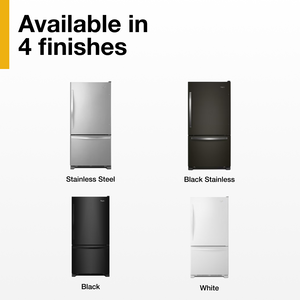 Whirlpool 22.07-cu ft Standard-Depth Bottom-Freezer Refrigerator with Ice Maker ( Black ) ENERGY STAR Certified