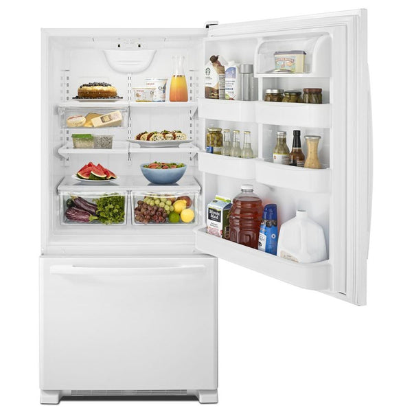Amana 22.1-cu ft Standard-Depth Bottom-Freezer Refrigerator Ice Maker Optional (sold separately) ( White )