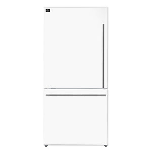 FORNO Milano Espresso 17.2-cu ft Counter-Depth Bottom-Freezer Refrigerator with Ice Maker ( White ) ENERGY STAR Certified