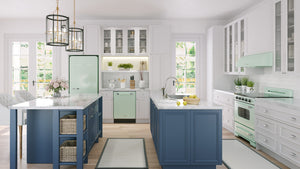 UNIQUE Classic Retro 17.7-cu ft Counter-Depth Bottom-Freezer Refrigerator with Ice Maker ( Summer Mint Green ) ENERGY STAR Certified