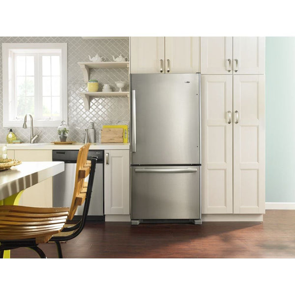 Amana 22.1-cu ft Bottom-Freezer Refrigerator (Stainless Steel)
