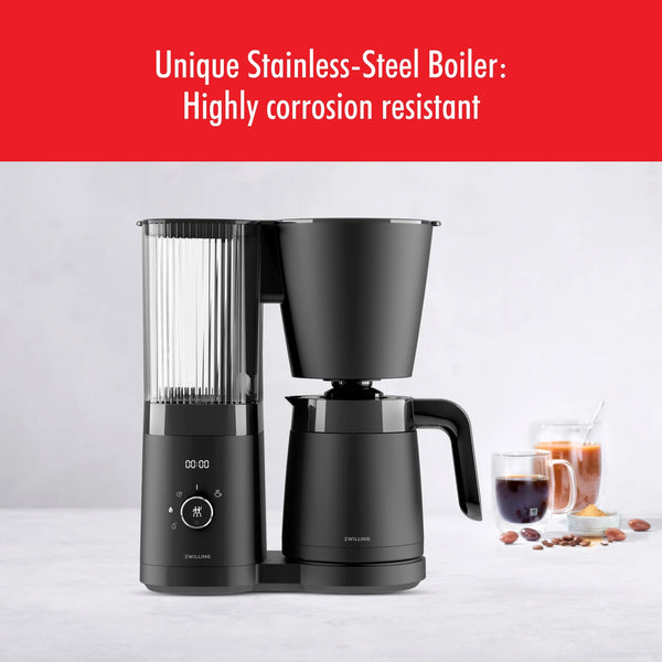 ZWILLING Enfinigy Drip Coffee Maker with Thermo Carafe 10 Cup, Awarded the SCA Golden Cup Standard, Silver