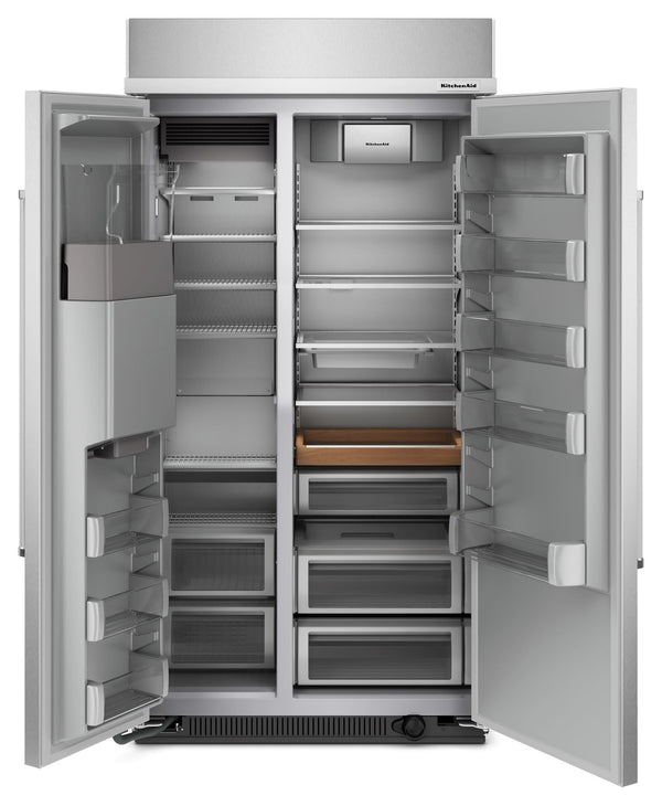 KitchenAid 29.4-cu ft Counter-Depth Side-by-Side Refrigerator Built-In ,Water and Ice Dispenser ( Stainless Steel )