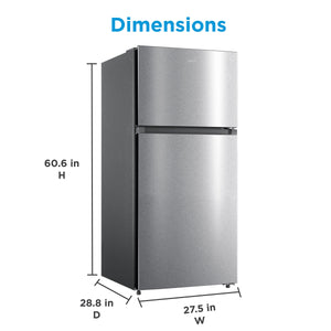 Midea Fingerprint Resistant 14.2-cu ft Counter-Depth Top-Freezer Refrigerator ( Stainless Steel ) Garage Ready ENERGY STAR Certified