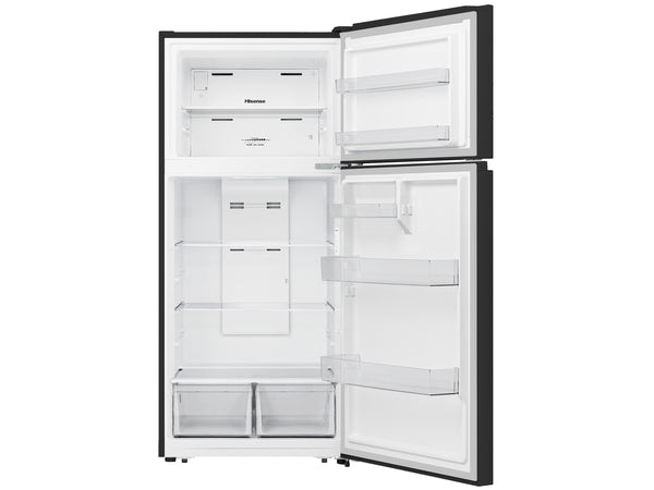Hisense 18-cu ft Top-Freezer Refrigerator ( Black ) Garage Ready ENERGY STAR Certified