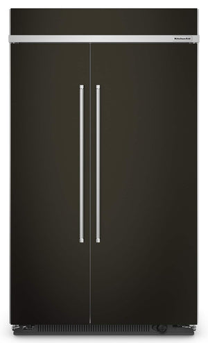 KitchenAid 30-cu ft Counter-Depth Side-by-Side Refrigerator Built-In ( Black Stainless Steel with PrintShield Finish )