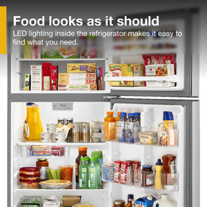 Whirlpool Flexible Storage Bin 17.6-cu ft Top-Freezer Refrigerator ( Black )