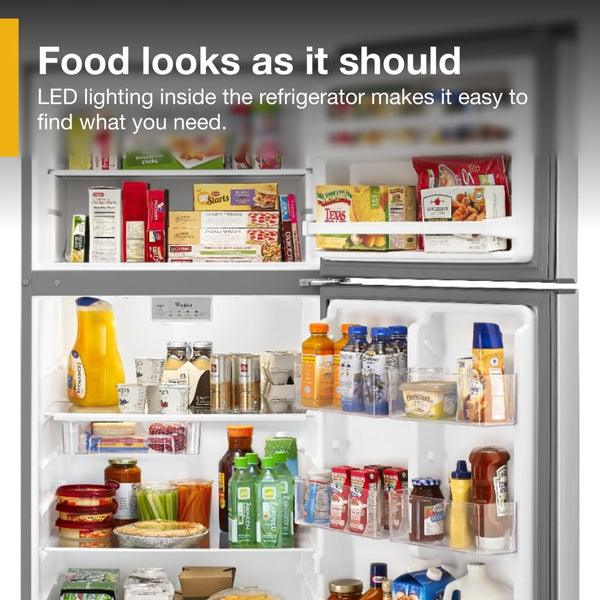 Whirlpool Flexible Storage Bin 17.6-cu ft Top-Freezer Refrigerator ( Black )