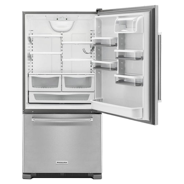 KitchenAid 22.07-cu ft Standard-Depth Bottom-Freezer Refrigerator Ice Maker Optional (sold separately) ( Stainless steel ) ENERGY STAR Certified
