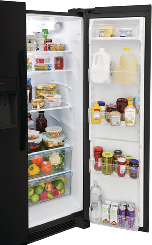 Frigidaire 25.6-cu ft Side-by-Side Refrigerator with Ice Maker ,Water and Ice Dispenser ( Black ) ENERGY STAR Certified