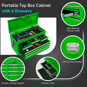2-IN-1 Tool Chest & Cabinet, Large Capacity 8-Drawer Rolling Metal Tool Box Organizer with Wheels Lockable, Red