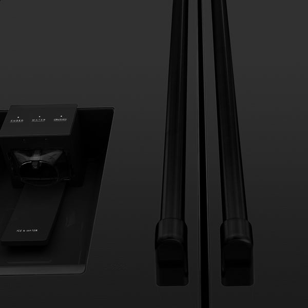 ZLINE KITCHEN & BATH Counter-Depth 21.6-cu ft 4 -Door French Door Refrigerator with Ice Maker with Water Dispenser ( Fingerprint Resistant Black Stainless Steel ) ENERGY STAR Certified