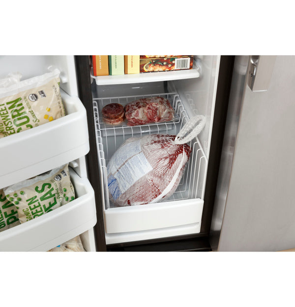 GE 23-cu ft Side-by-Side Refrigerator with Ice Maker ,Water and Ice Dispenser ( Stainless Steel )