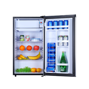 Premium Levella 3.2-cu ft Mini Fridge with Freezer ( Black cabinet with stainless door )