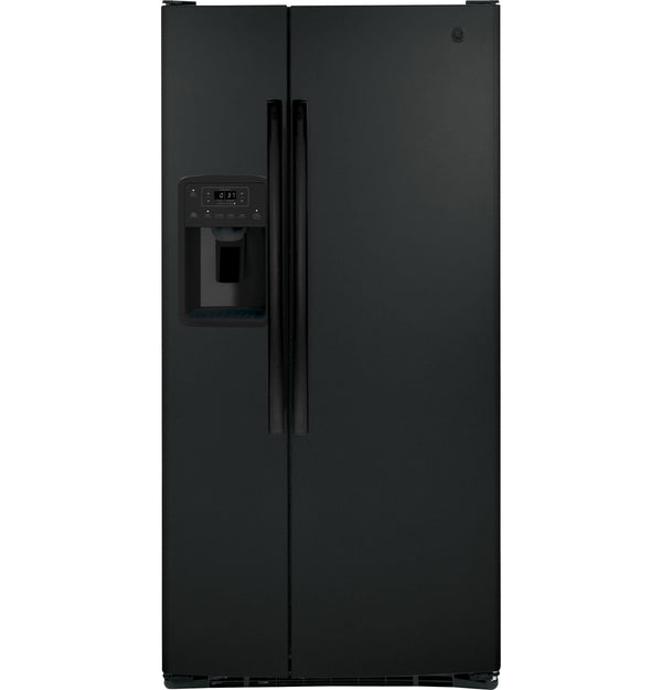 GE 23-cu ft Side-by-Side Refrigerator with Ice Maker ,Water and Ice Dispenser ( Black ) ENERGY STAR Certified