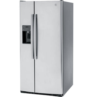 GE 23-cu ft Side-by-Side Refrigerator with Ice Maker ,Water and Ice Dispenser ( Stainless Steel ) ENERGY STAR Certified