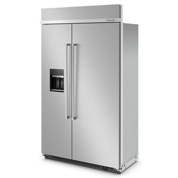 KitchenAid 29.4-cu ft Counter-Depth Side-by-Side Refrigerator Built-In with Ice Maker ,Water and Ice Dispenser ( Stainless Steel with PrintShield Finish ) ENERGY STAR Certified