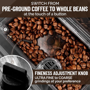 Zulay Kitchen Magia Super Automatic Coffee Espresso Machine Espresso Coffee Maker 1800ml – Black