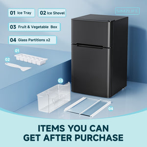 SIMZLIFE 3.2-cu ft Built-In Mini Fridge with Freezer ( Black )