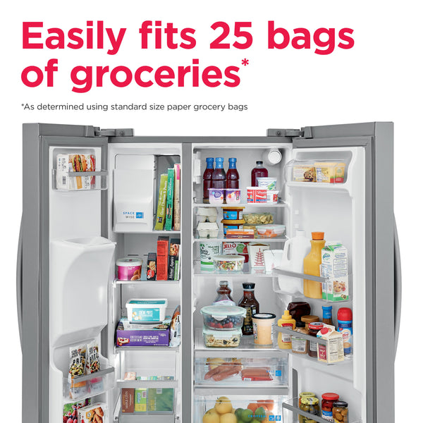 Frigidaire Gallery 25.6-cu ft Side-by-Side Refrigerator with Ice Maker ,Water and Ice Dispenser ( Fingerprint Resistant Black Stainless Steel ) ENERGY STAR Certified