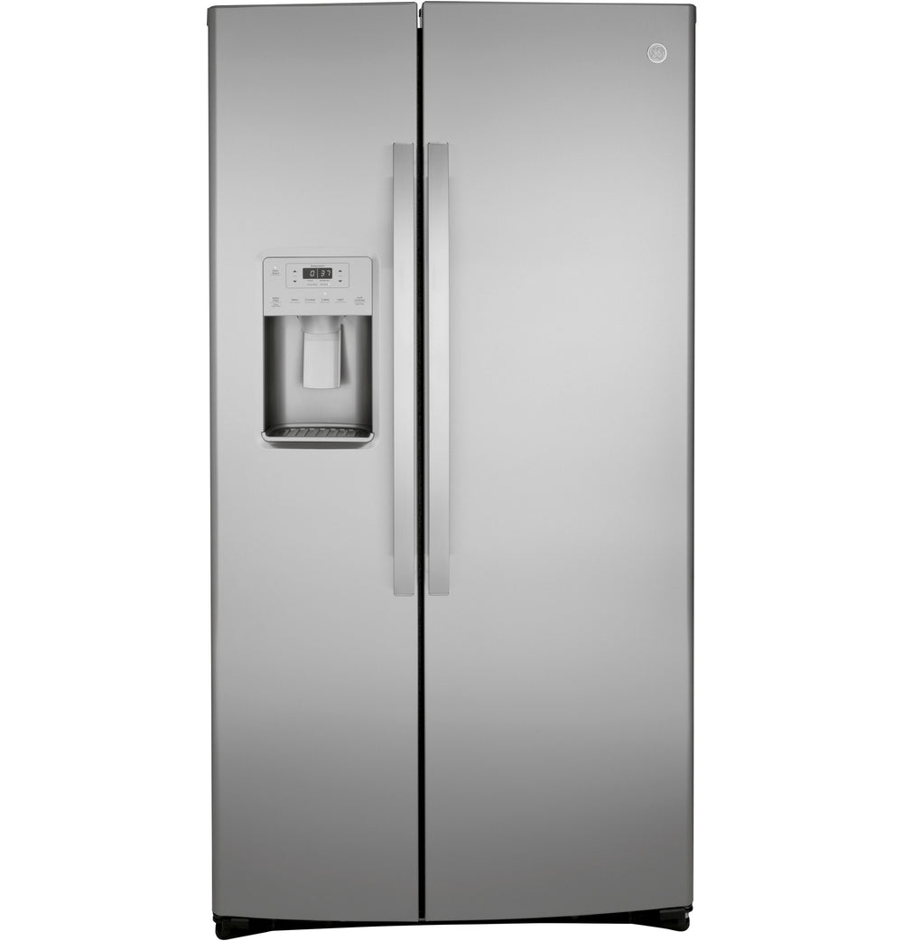 GE 25.1-cu ft Side-by-Side Refrigerator with Ice Maker ,Water and Ice Dispenser ( Stainless Steel )