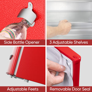 Upstreman 3.2-cu ft Retro Mini Fridge(Red)ENERGY STAR