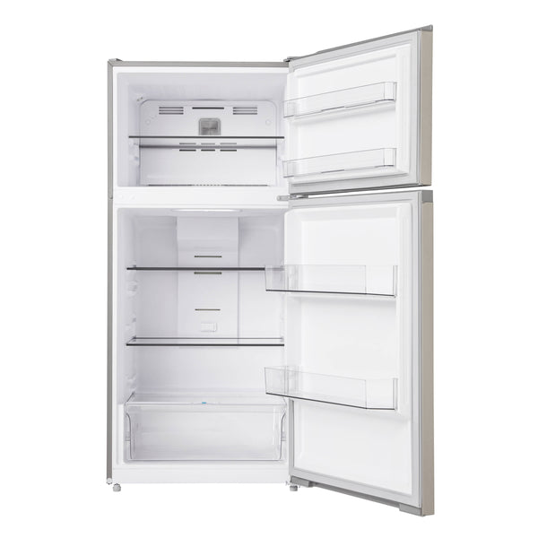 Midea Fingerprint Resistant 14.2-cu ft Counter-Depth Top-Freezer Refrigerator ( Stainless Steel ) Garage Ready ENERGY STAR Certified
