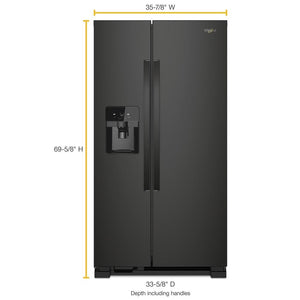 Whirlpool 24.6-cu ft Side-by-Side Refrigerator with Ice Maker ,Water and Ice Dispenser ( Black ) ENERGY STAR Certified