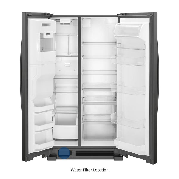 Whirlpool 24.5-cu ft Side-by-Side Refrigerator with Ice Maker ,Water and Ice Dispenser ( Fingerprint Resistant Black Stainless )