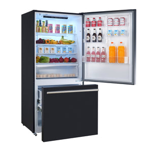 FORNO Milano Espresso 17.2-cu ft Counter-Depth Bottom-Freezer Refrigerator Black ) ENERGY STAR Certified