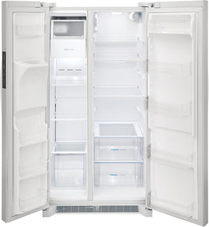Frigidaire 25.6-cu ft Side-by-Side Refrigerator with Ice Maker ,Water and Ice Dispenser ( White ) ENERGY STAR Certified