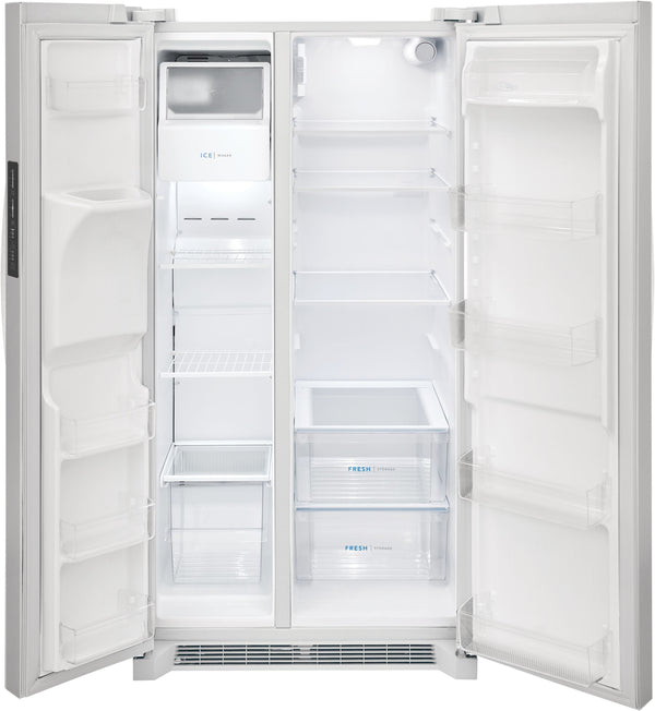 Frigidaire 25.6-cu ft Side-by-Side Refrigerator with Ice Maker ,Water and Ice Dispenser ( White ) ENERGY STAR Certified