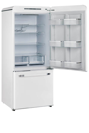 UNIQUE Classic Retro 17.7-cu ft Counter-Depth Bottom-Freezer Refrigerator with Ice Maker ( Marshmallow White ) ENERGY STAR Certified