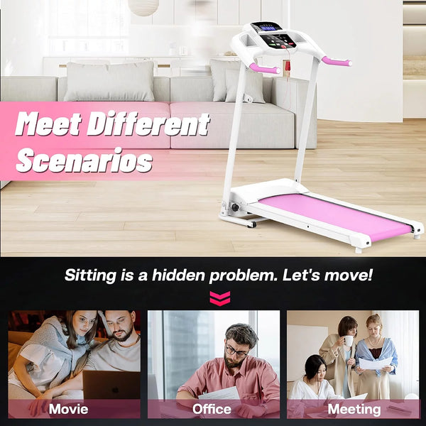 2.5 HP Foldable Electric Clearance Treadmill Running Machine with 12 Pre-Set Programs 7.4 MPH Max Speed LCD Display for Home Use Fast-Burning Walking Treadmill