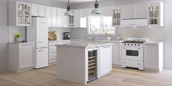 UNIQUE Classic Retro 11.7-cu ft Counter-Depth Bottom-Freezer Refrigerator Marshmallow White ) ENERGY STAR Certified