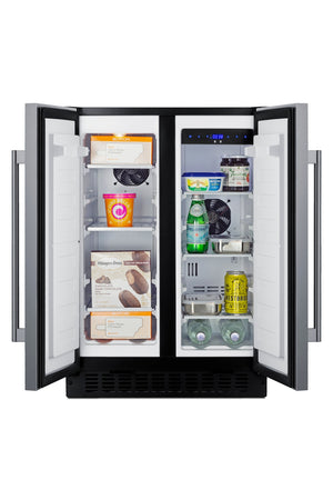 Summit Appliance 3.78-cu ft Built-In Mini Fridge with Freezer ( Stainless steel door and black cabinet )