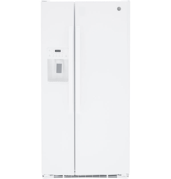 GE 23-cu ft Side-by-Side Refrigerator with Ice Maker ,Water and Ice Dispenser ( White )