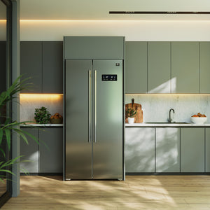 FORNO Salerno 15.6-cu ft Counter-Depth Side-by-Side Refrigerator Built-In ( Stainless steel )