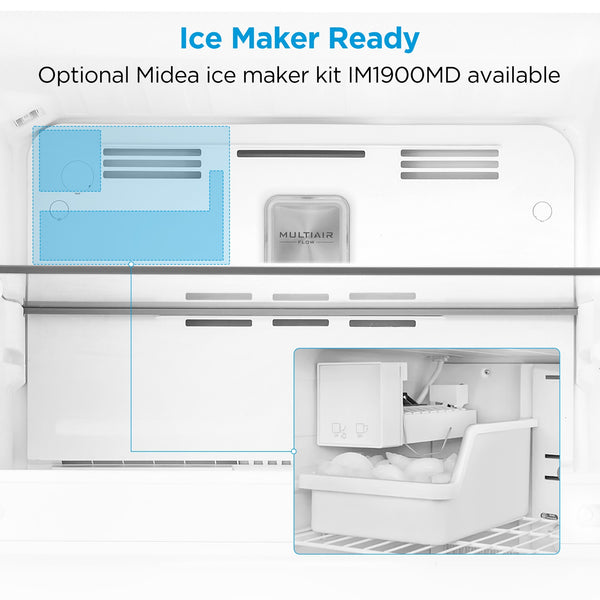 Midea Fingerprint Resistant 20.5-cu ft Top-Freezer Refrigerator ( Black ) Garage Ready ENERGY STAR Certified