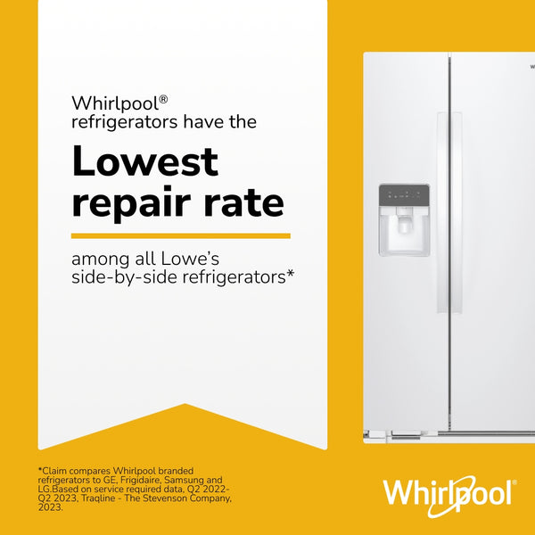 Whirlpool 24.6-cu ft Side-by-Side Refrigerator with Ice Maker ,Water and Ice Dispenser ( White )