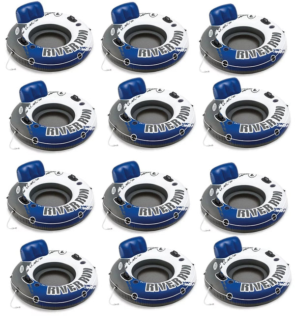12) INTEX River Run I Inflatable Floating Raft Tubes