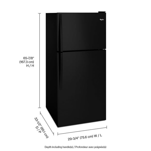 Whirlpool 18.2-cu ft Top-Freezer Refrigerator ( Black )