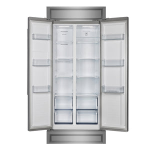 FORNO Salerno 15.6-cu ft Counter-Depth Side-by-Side Refrigerator Built-In ( Stainless steel )