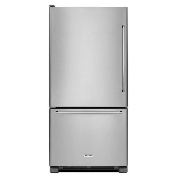 KitchenAid 18.67-cu ft Standard-Depth Bottom-Freezer Refrigerator Ice Maker Optional (sold separately) ( Stainless steel )