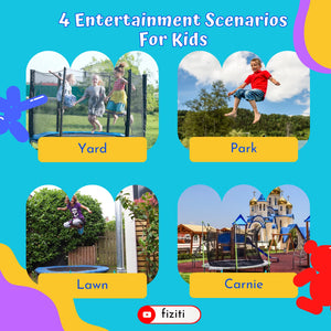 16FT Trampoline for 8-9 Kids Adults with Basketball Hoop, Ladder, Light, Sprinkler, Socks, ASTM Approved Outdoor Heavy Duty Recreational Trampoline