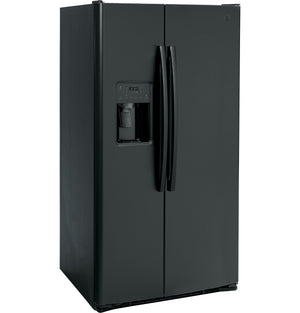 GE 25.3-cu ft Side-by-Side Refrigerator with Ice Maker ,Water and Ice Dispenser ( Black )
