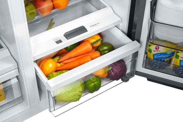 Midea 26.3-cu ft Side-by-Side Refrigerator with Ice Maker ,Water and Ice Dispenser ( Stainless steel )