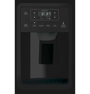 GE 25.3-cu ft Side-by-Side Refrigerator with Ice Maker ,Water and Ice Dispenser ( Black )