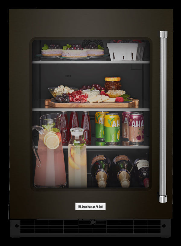 KitchenAid 5.2-cu ft Built-In Mini Fridge ( Black Stainless Steel with PRINTSHIELD )