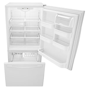 Amana 22.1-cu ft Standard-Depth Bottom-Freezer Refrigerator Ice Maker Optional (sold separately) ( White )